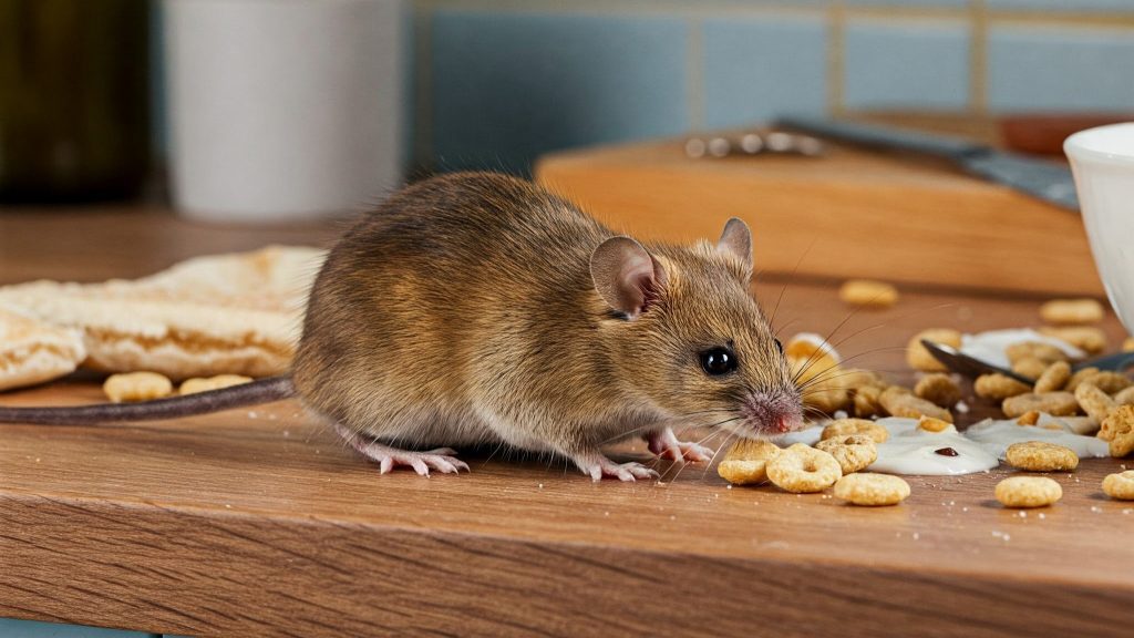 Common mouse rodent control in a kitchen