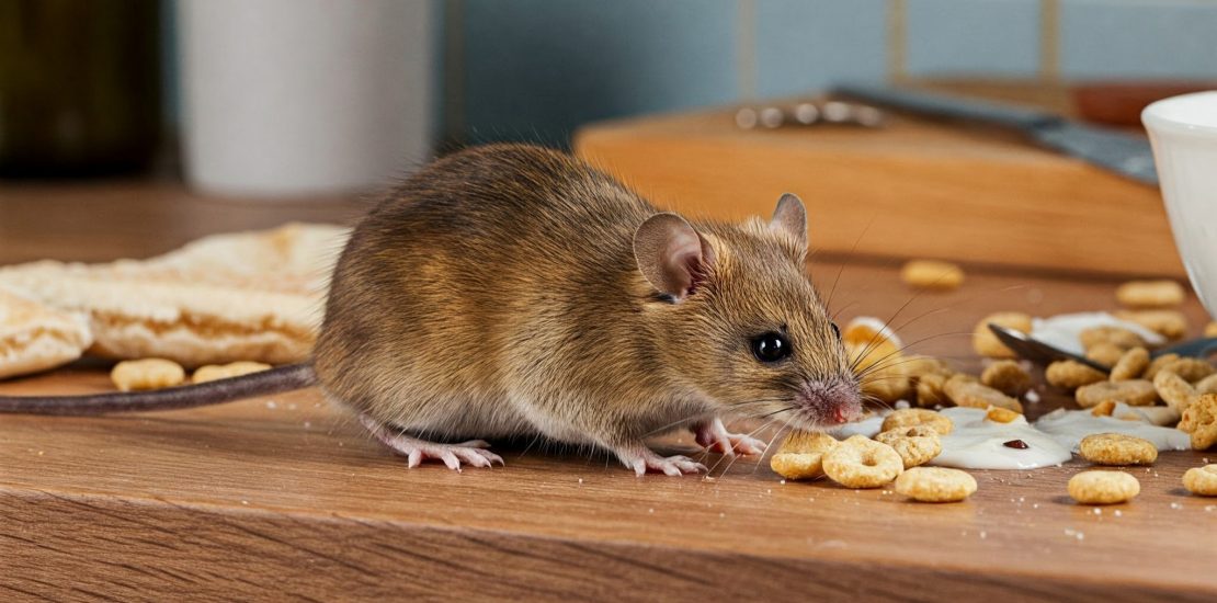 Common mouse rodent control in a kitchen